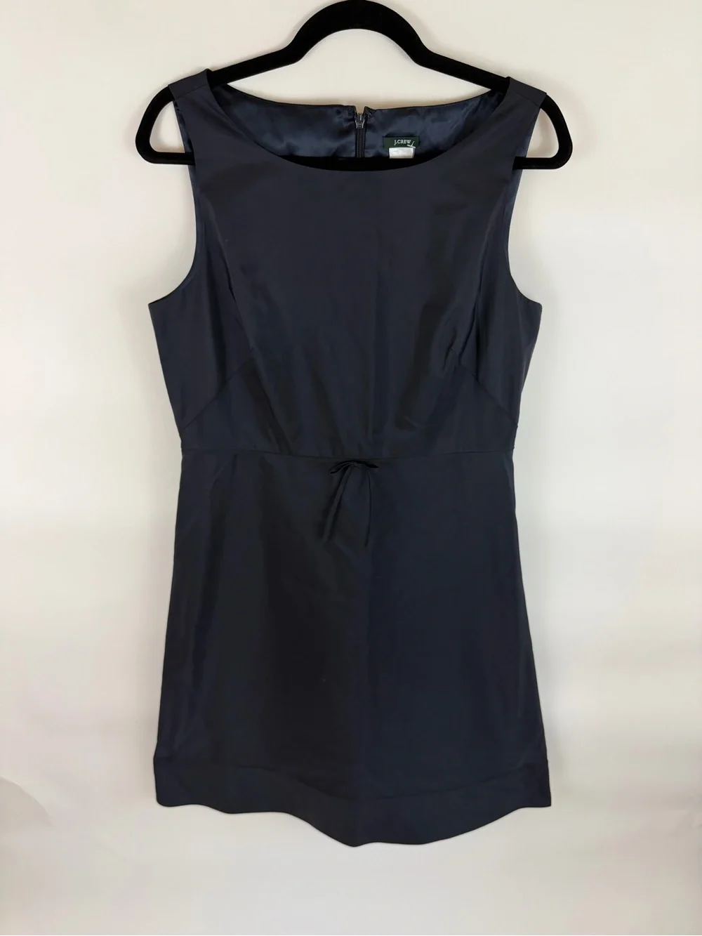 NWT J.Crew 100% Silk Navy Sleeveless Sheath Dress Size 12 Lined